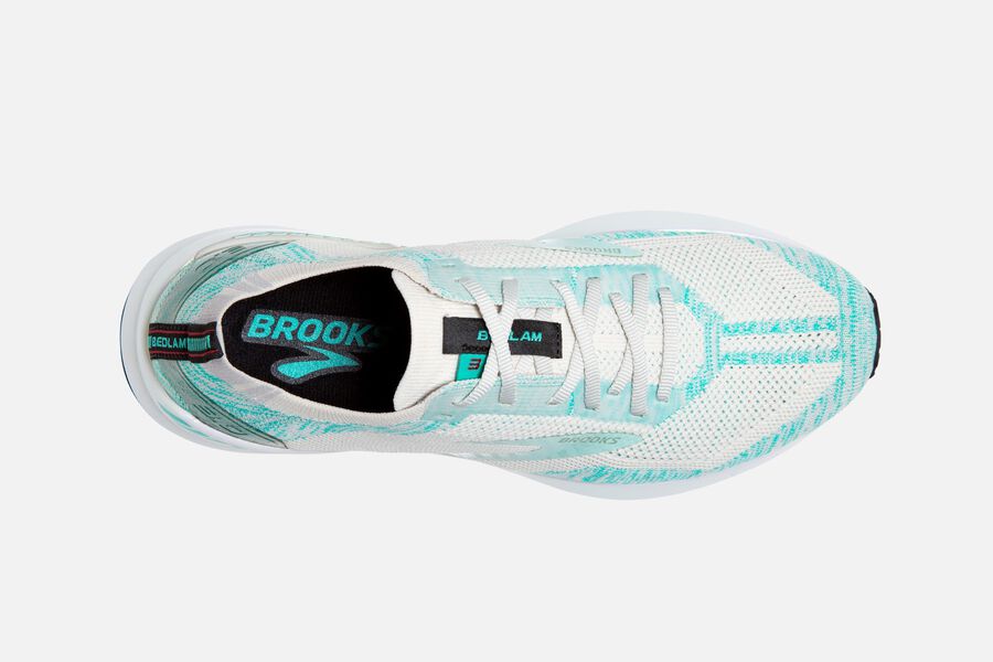 Brooks Bedlam 3 Road Running Shoes Womens - White/Turquoise - SWEHN-0865